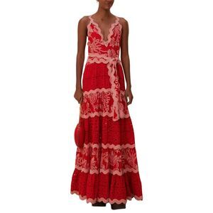 Farm Rio Womens Flowerful Birds Mix Maxi Dress
